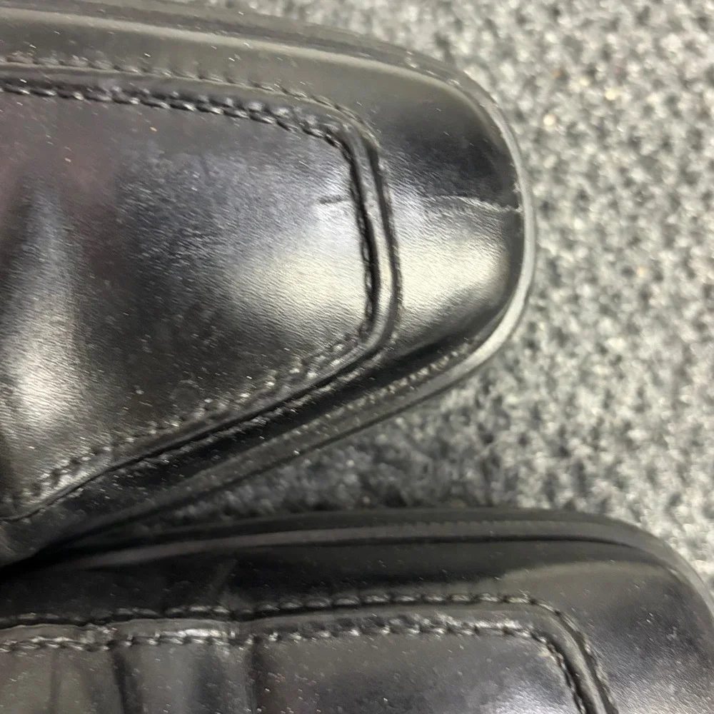 Magnanni Mens Black Leather Square Apron Toe Derby Dress Shoes 13723 Size 11.5 M